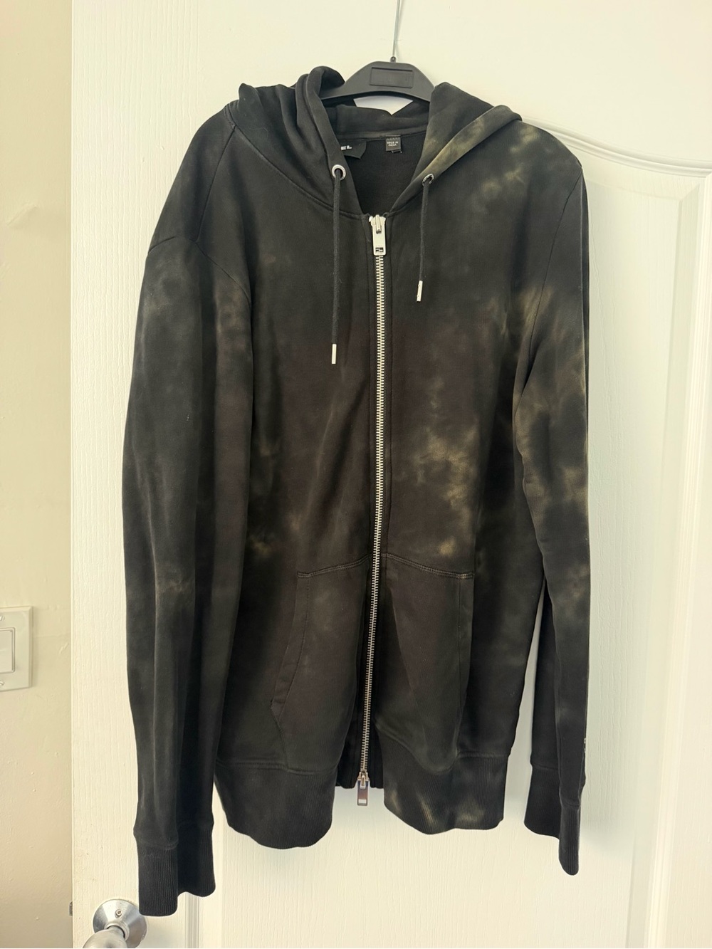 Diesel Black Tie-Dye Zip-Up Hoodie